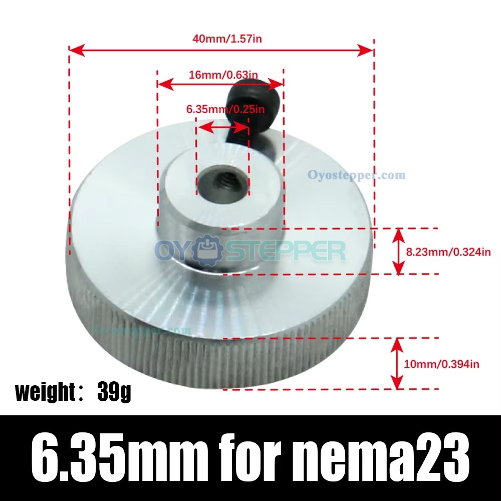 5mm/ 6.35mm/8mm/14mm Aluminum Alloy Stepper Motor Handwheel for Nema 17 Nema 23 Nema 34